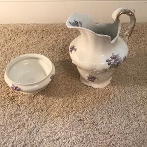 Pitcher and soap dish
